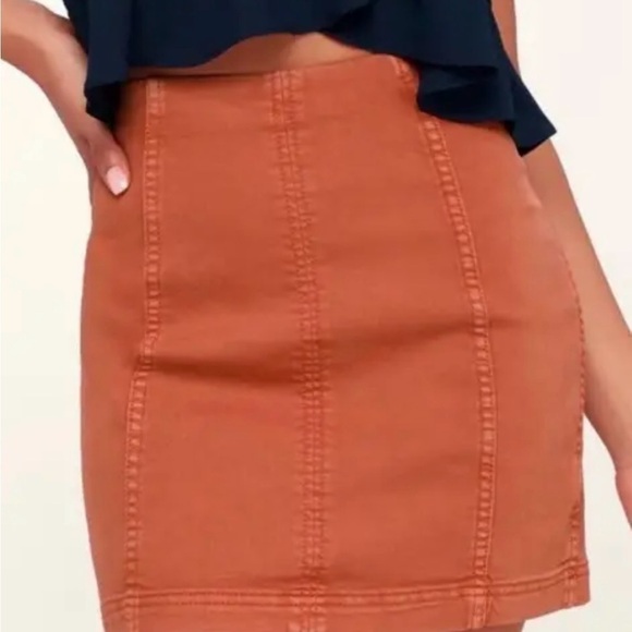 wild fable Dresses & Skirts - WILD FABLE BROWN & ORANGE ZIP UP BACK MIDI SKIRT